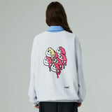 ハートプリンティングスウェット/HEART PRINTING SWEAT SHIRT-WHITE MELANGE