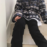Felson リブレイヤードプリーツシャーリングスリムロングパンツ