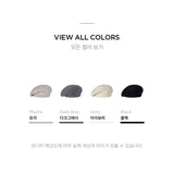Stud Logo Wool Knit Beret Black
