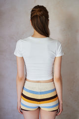 ラウンドロゴクロップTシャツ / ROUND LOGO CROP T-SHIRTS_2COLORS