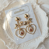 ビンテージテディベアハートアンドリボンピアス / Vintage Teddy Bear Heart and Ribbon Piercing