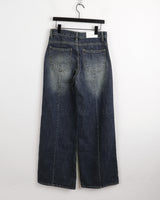Delray back cut wide denim pants