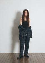 DREAMCATCHER CHECK LOOSE-FIT PANTS (Blue) / ドリームキャッチャーチェックルースフィットパンツ