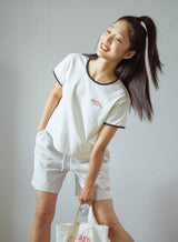 ピース＆ラブ クラブ スウェットショーツ / Peace&Love*Club Sweatshorts (Melange Grey)