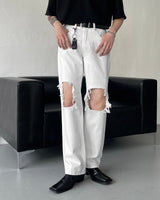 ニーディスミスホワイトデニムパンツ / MZ234 Knee Dismiss White Denim Pants