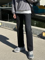 LMN ジェフワイドジーンズ / LMN Jeff Black Wide Jeans (black)