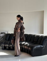 unbalanced twisted maxi long skirt
