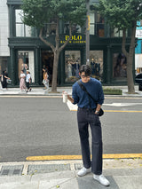 クボセミワイドローデニムパンツ / Kubo Semi-Wide Raw Denim Pants (2 colors)