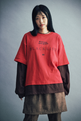 ブラックリストレタリングレイヤードTシャツ