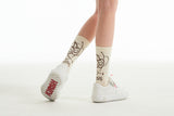 ドゥードゥルチェリープラネットグラフィックソックス／DOODLE CHERRY PLANET GRAPHIC SOCKS [IVORY]