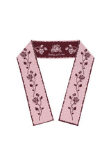 ROSE JACQUARD SCARF #WINE