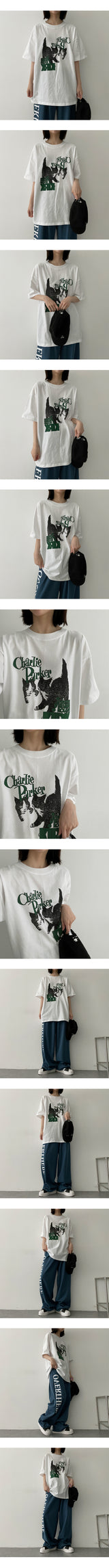 トールキャットショートスリーブTシャツ / Tall cat short sleeve T-shirt