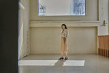 ベルトボタンスカート/BELTED BUTTON SKIRT_BEIGE