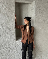 muffler set line cardigan