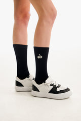 モノチェリーカラーコンビネーションソックス／MONO CHERRY COLOR COMBINATION SOCKS [ DARK NAVY]