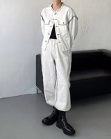 スティッチマクシワイドデニム / MG709,710 Stitch Maxi Wide Denim (2 colors)