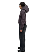 プリントクロップドフーディ / Print Cropped Hoodie-CHARCOAL