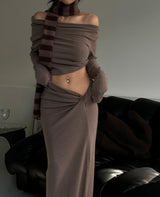 unbalanced twisted maxi long skirt
