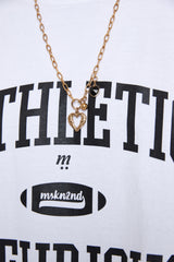 ハートブラックハートキュービックサージカルネックレス / HEART BLACK HEART CUBIC SURGICAL NECKLACE GOLD