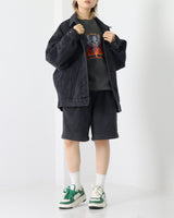 オーバーサイズブラックデニムジャケット / Unisex Oversize Black Denim Jacket