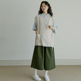 クロップパンツ / unisex crop pants khaki (banding)