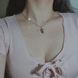 Forest Leaves Necklace - Gold