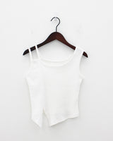 アンバランススリーブレス/Unbalanced sleeveless (3color)