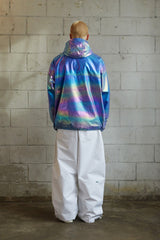 コージーフーデッドアノラックジャケット/BSR2223FWJK087 COZY HOODED ANORAK JACKET HOLOGRAM BLUE