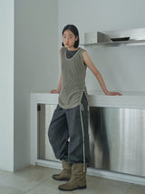 NETTING KNIT TOP [ ASH GRAY ]