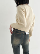 ソフトリップラインニット/Soft lip line knit (5color)