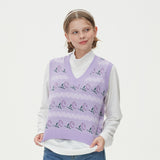 WAVE FLOWER JAQUARD KNIT VEST_PURPLE (6610818990198)