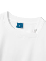 カーブネックロゴ半袖Tシャツ / Curved Neck Logo Short Sleeve T-shirt T75 White