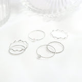 デイリーレイヤードリング 6セット / Daily layered ring 6 set (2 color)