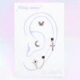 ユニークブラックピアス / [Styling] Unique Black Piercing Set (4 set)