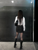 [UNISEX] 2ラインアイレットベルト (ブラック)