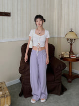 コルセットスクエアネックTシャツ / Corset Square Neck T-shirt (3color)