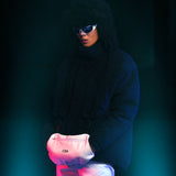 [UNISEX] HAND MUFF Navy Faux-Shearling Jacket (Navy) (6656100925558)