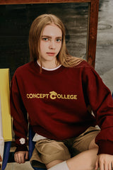 ベーシックラインロゴスウェットシャツ・バーガンディ［ユニセックス］ / Basic Line Logo Unisex Burgundy Sweat Shirt