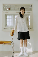 ユニセックスカフハーフパンツ/unisex cuff half pants black