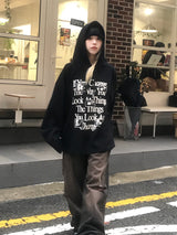 アイズオーバーサイズフィットワッフルニットフーディ