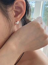 [92.5silver] マットハートワンタッチピアス