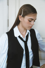 Black Velvet Dot Tie