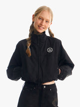 ドゥードゥルチェリークロップウィンドブレーカー／DOODLE CHERRY CROP WINDBREAKER [BLACK]