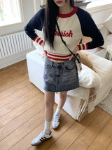 ツカダメージブラシウォッシングミニデニムスカート/Tsuka Damage Brush Washing Mini Denim Skirt