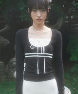 レースリボントップ (BLACK)