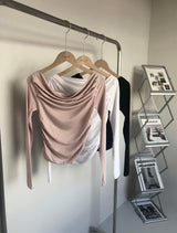 Uel Boat Neck Shirring T (3color)