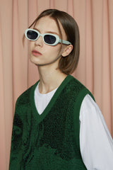 GRAPHIC KNIT VEST / GREEN