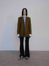 Olive Green Sleeve Layered Jacket (6635881758838)
