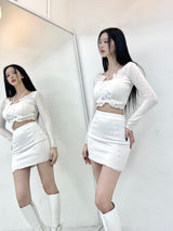 オッドストラップラインクロップT/796. Odd strap line crop T (2color)