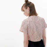 Ribbon Tweed Shirt [Pink] (6592696746102)